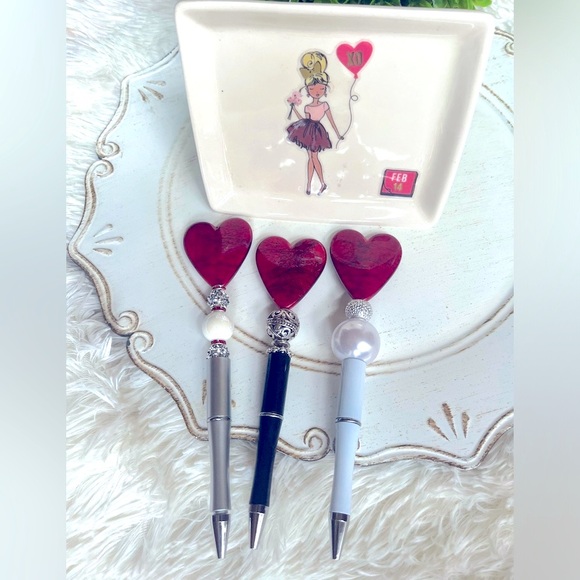 ❗️sold Custom designed ceramic plaque frame and beaded white pen - Picture 4 of 9